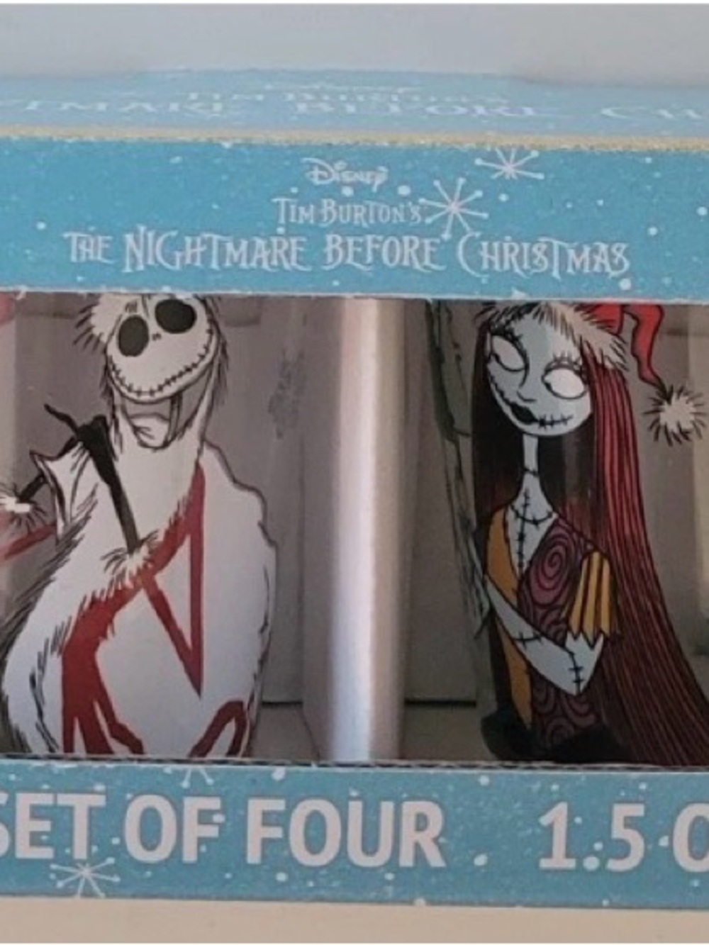 4 pack Shot Glasses Nightmare Before Christmas Set 1.5oz Holiday Glassware
